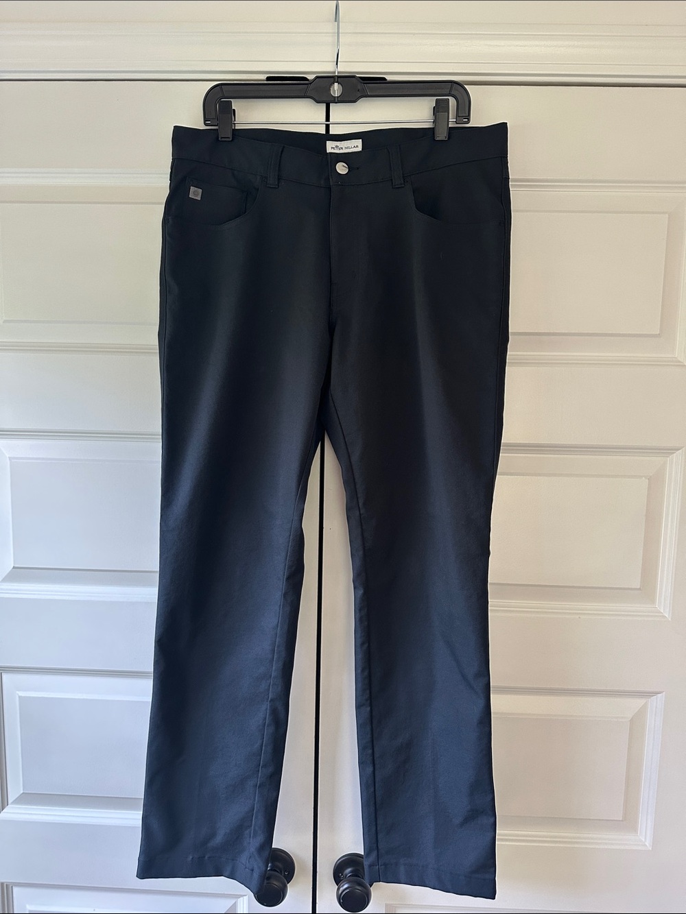 Peter Millar Black Straight-Leg Dress Pants